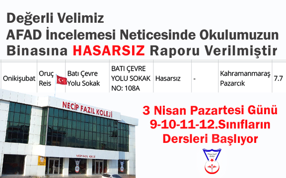 Dersler Başlıyor